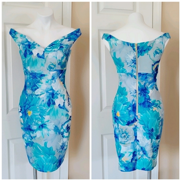 Calvin Klein Dresses & Skirts - Calvin Klein floral off-shoulder sheath dress sz 4